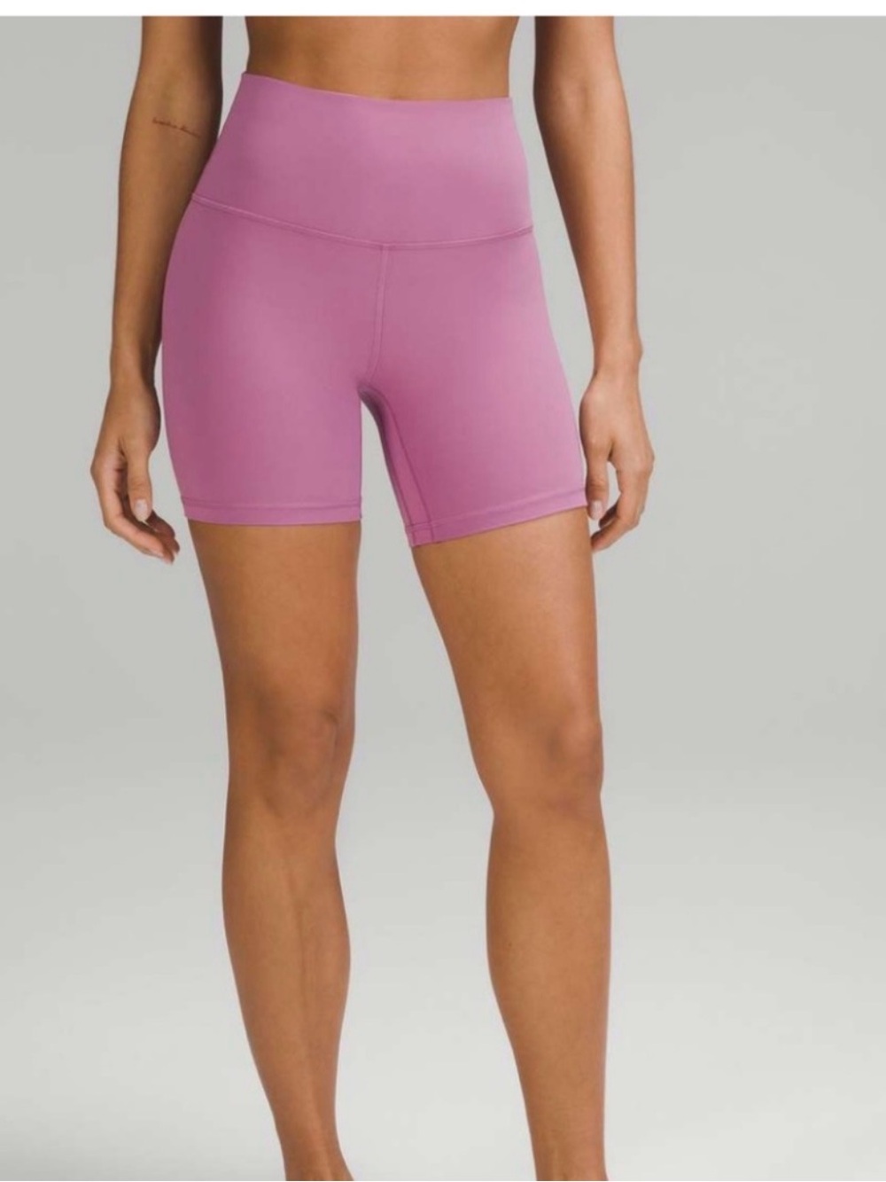 lululemon athletica High-Rise Pink Bike Shorts wunder train 6”
